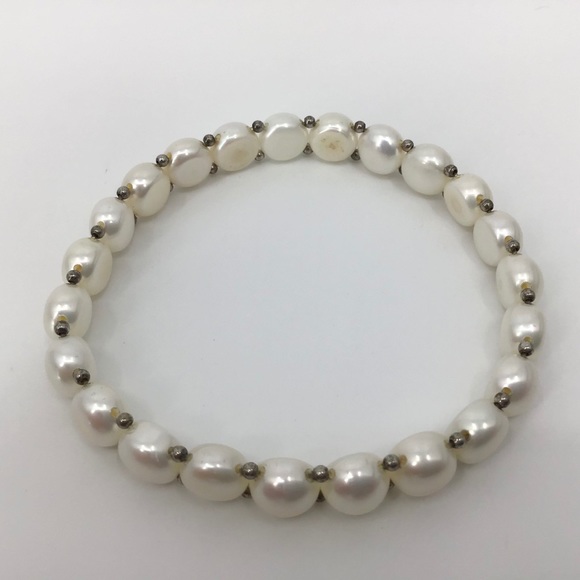Pink, Grey, White Simulated Pearl Bracelet Set - Picture 8 of 14
